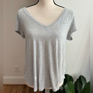 American Eagle women’s gray striped favorite T short sleeve shirt size small